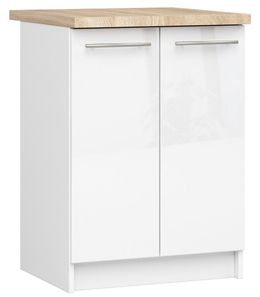 Dolná kuchynská skrinka Ozara S60 2D (biela + biely lesk). Vlastná spoľahlivá doprava až k Vám domov. 1071109