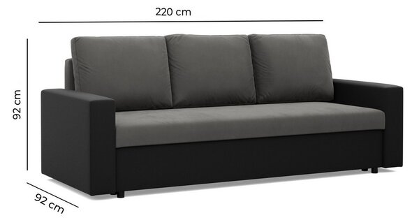 AG Trojmiestna pohovka LUNA výber z farieb Trinity 15 + Real 17 sivá a biela