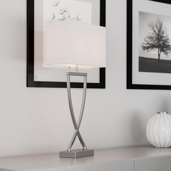 ByRydens 2820430-5000 - Stolná lampa OMEGA 1xE27/5W/230V biela/lesklý chróm