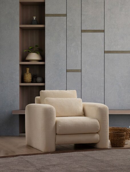 Hanah Home Dizajnové kreslo Lily béžové