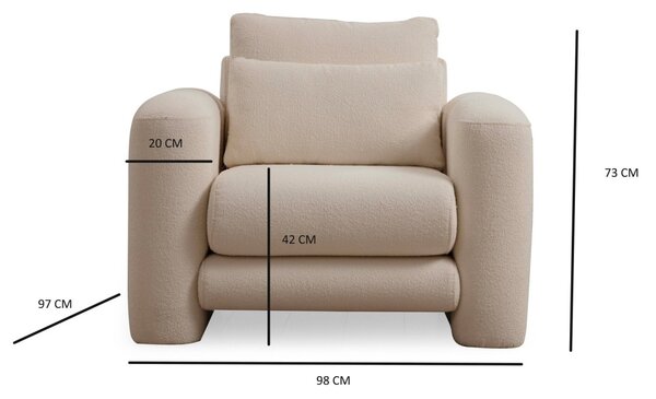 Hanah Home Dizajnové kreslo Lily krémové