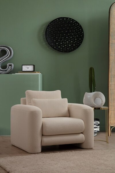 Hanah Home Dizajnové kreslo Lily krémové