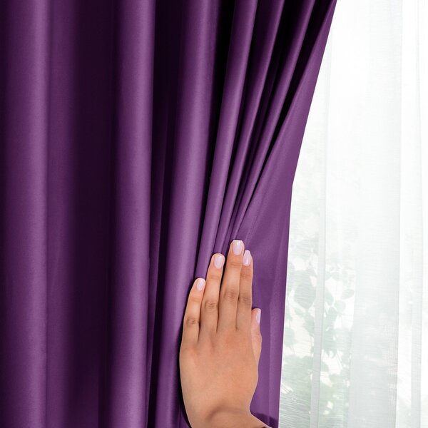 Fialový zamatový dimout záves 140x270 cm Eyelets – Restilo