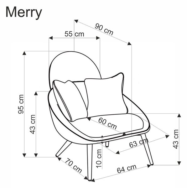 HALMAR Dizajnové kreslo MERRY krémové