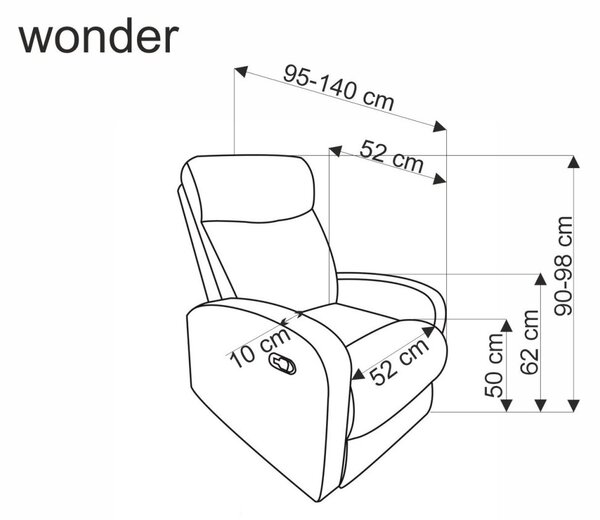 Halmar Relaxačné kreslo WONDER sivé s funkciou hojdania
