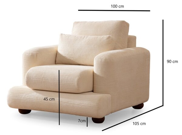 Hanah Home Dizajnové kreslo Rieka béžové