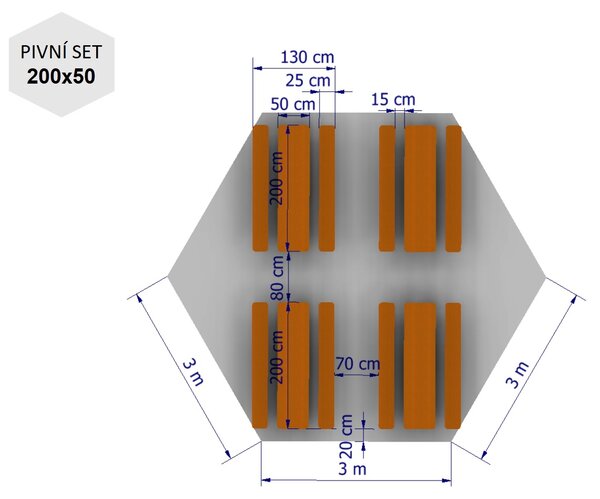 Nožnicový párty stan 3x3x3 m TENTino BIG HEXAGON EXTREME Farba opláštenia: 1A - BIELA