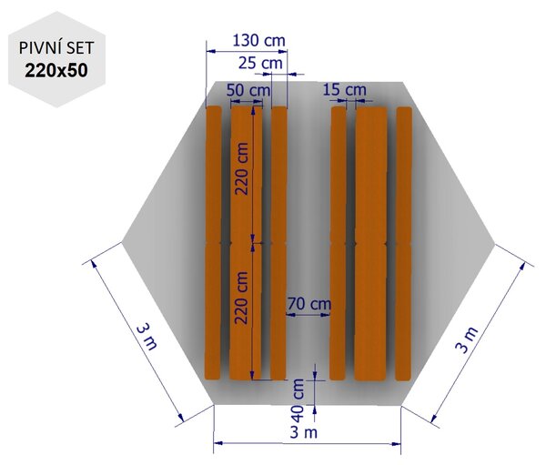 Nožnicový párty stan 3x3x3 m TENTino BIG HEXAGON EXTREME Farba opláštenia: 1A - BIELA