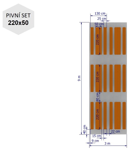 Nožnicový párty stan 3x9 m TENTino BIG HEXAGON EXTREME Farba opláštenia: 1A - BIELA
