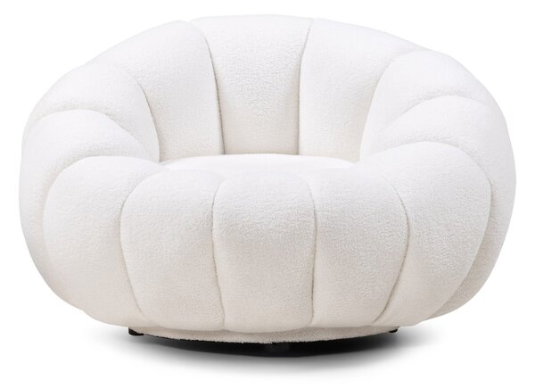 Hector Dizajnové relaxačné kreslo VENEZIA 100 cm boucle biele