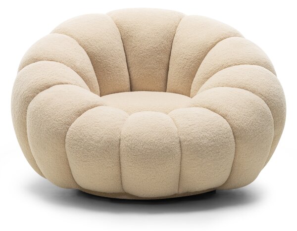 Hector Dizajnové relaxačné kreslo VENEZIA 100 cm bouclé béžové