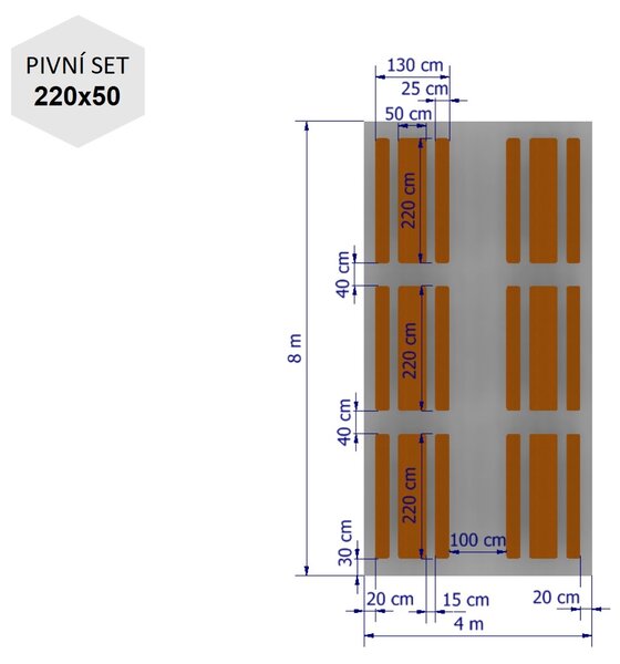 Nožnicový párty stan 4x8 m TENTino GABLED Farba opláštenia: 1A - BIELA