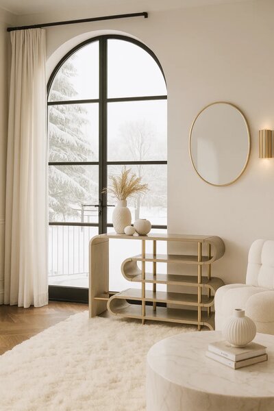 LivinHill Dizajnový konzolový stolík Stilig ST962 122 cm béžový/zlatý