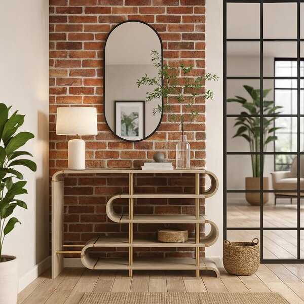 LivinHill Dizajnový konzolový stolík Stilig ST962 122 cm béžový/zlatý