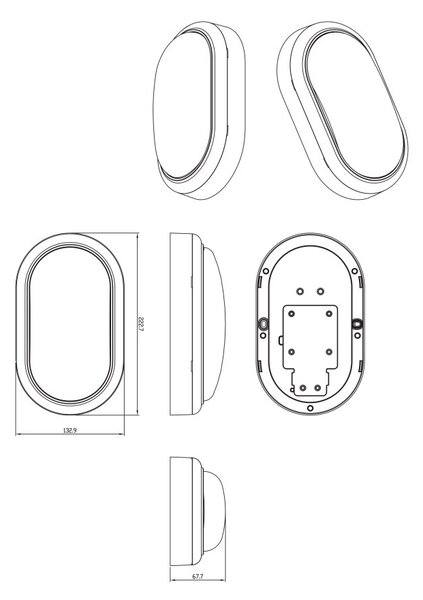 Philips Projectline 8719514954335 nástenné svietidlo LED ovál 15W 1400lm 4000K IP65 biela