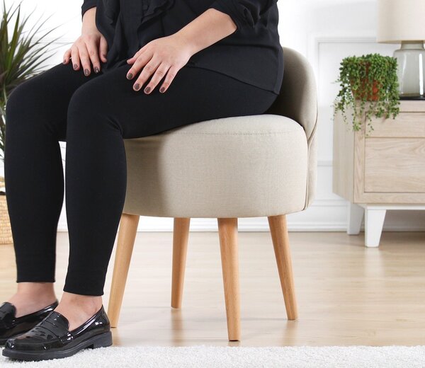 Hanah Home Dizajnový taburet CORVILE krémový