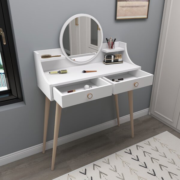 Kalune Design Dizajnový toaletný stolík Melinda biely