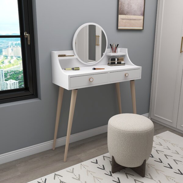 Kalune Design Dizajnový toaletný stolík Melinda biely