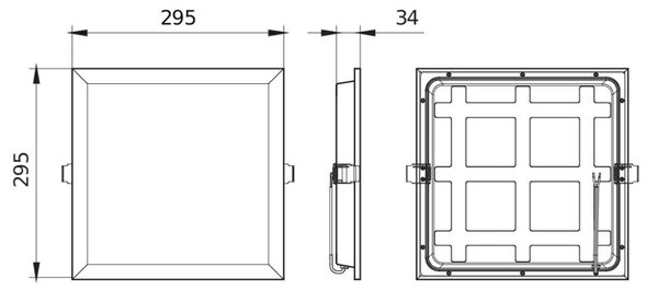 Stropný vstavaný LED panel 30 x 30 cm Philips 8719514955288 NOC 15W 1200lm 4000K biela