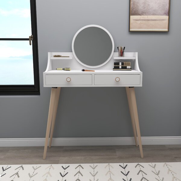 Kalune Design Dizajnový toaletný stolík Melinda biely