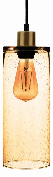 Závesná lampa Sóda sklo valec žltá Ø 12cm