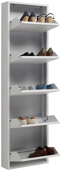 VÝKLOPNÁ SKRINKA NA TOPÁNKY, biela, 50/169,5/15 cm Carryhome - Skrine, regály & police na topánky