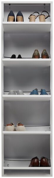 VÝKLOPNÁ SKRINKA NA TOPÁNKY, biela, 50/169,5/15 cm Carryhome - Skrine, regály & police na topánky