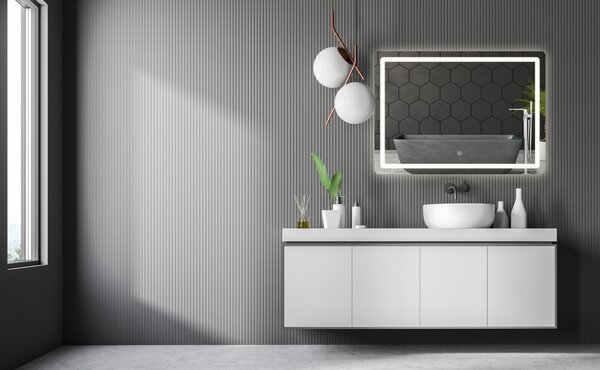 REA Dotykové zrkadlo s LED osvetlením COLOR 80x60 cm