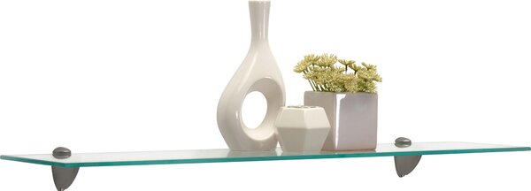 SKLENENÁ POLICA, číra, farba ušľachtilej ocele, 78/0,6/18 cm Carryhome - Regály