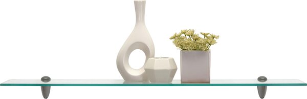 SKLENENÁ POLICA, číra, farba ušľachtilej ocele, 78/0,6/18 cm Carryhome - Regály