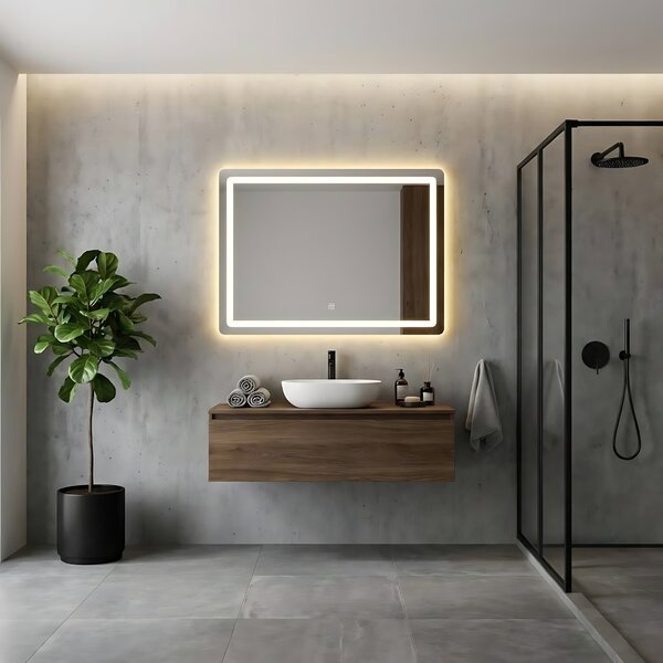 REA Dotykové zrkadlo s LED osvetlením COLOR 80x60 cm
