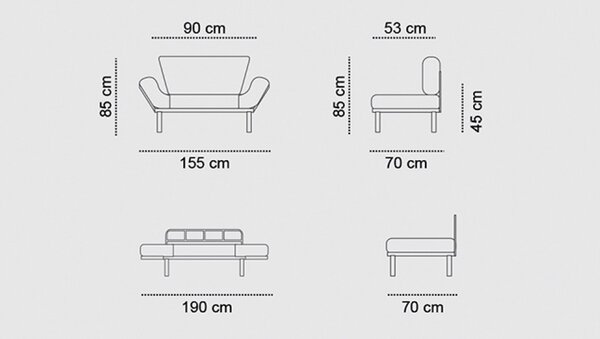 Hanah Home 2-miestna pohovka Nitta 155 cm krémová