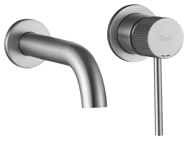 Podomietková vaňová batéria Rea Lungo Stripe Brush Nickel