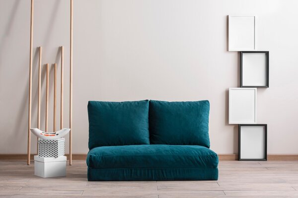 Hanah Home 2-miestna viacúčelová pohovka Taida 120 cm petrolejová