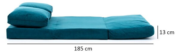 Hanah Home 2-miestna viacúčelová pohovka Taida 120 cm petrolejová