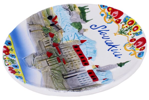 Porcelánový tanier Slovakia 3D 15cm (Plytký tanier priemer 15cm, 3D povrch)