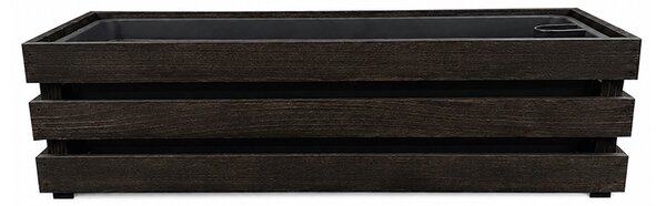 AMADEA Drevený obal na kvetináč tmavý, 62x21,5x17cm Český výrobok