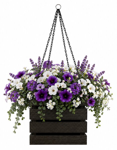 AMADEA Drevený závesný obal na kvetináč tmavý, 27x27x21 cm, český výrobok