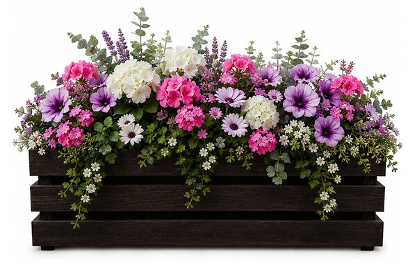 AMADEA Drevený obal na kvetináč tmavý, 62x21,5x17cm Český výrobok