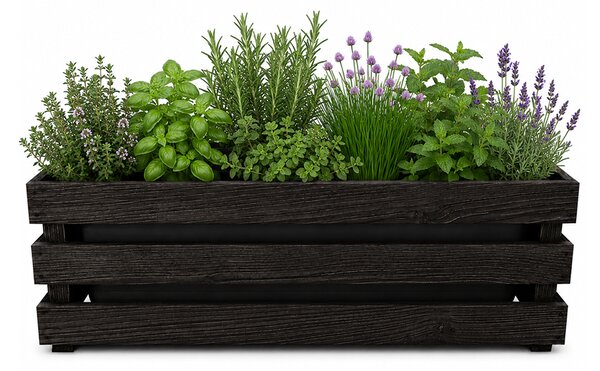 AMADEA Drevený obal na kvetináč tmavý, 52x21,5x17cm, český výrobok
