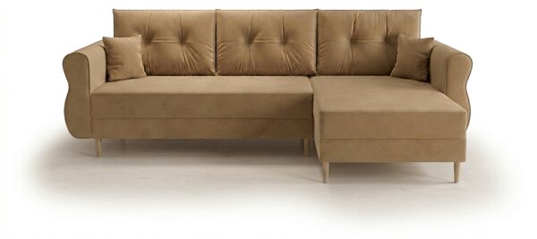 Rozkladacia obojstranná sedacia súprava do L SILVIANO 230x140 cm, béžová