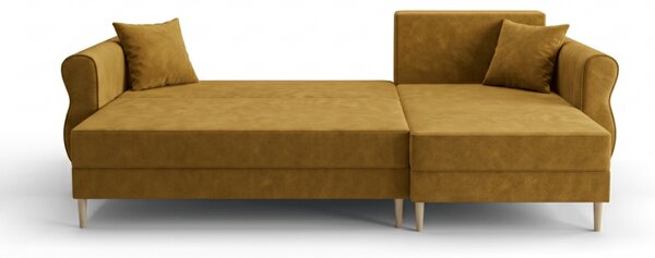 Rozkladacia obojstranná sedacia súprava do L SILVIANO 230x140 cm, horčicová