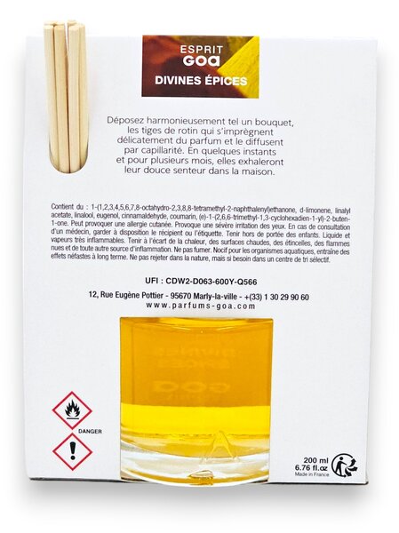 DIVINES ÉPICES 200 ml | korenistá hrejivá orientálna vôňa | aróma difuzér GOA