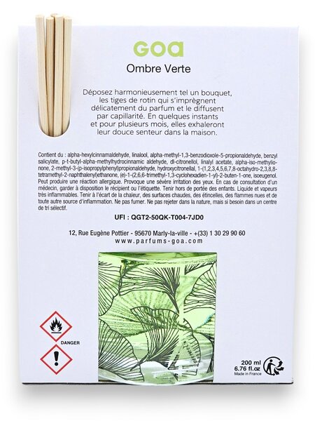 OMBRE VERTE 200 ml | svieža zelená uzemňujúca vôňa | aróma difuzér GOA