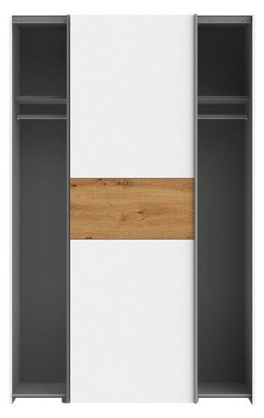 ŠAT. SKRIŇA S POSUV. DVERAMI, biela, farba duba, 120/190,5/61,2 cm Carryhome - Skrine