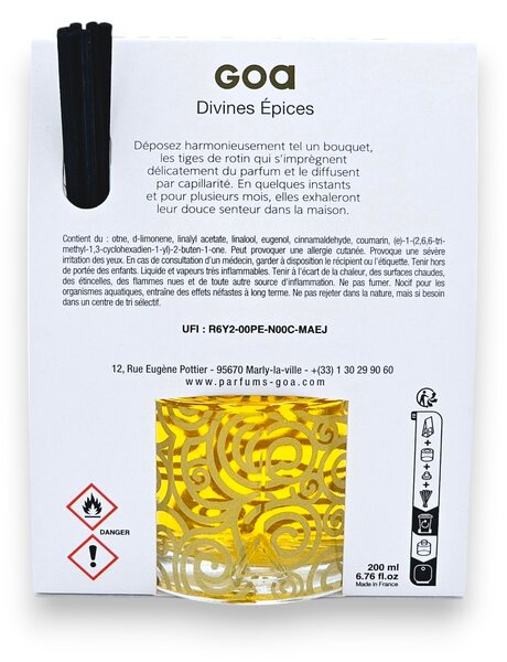 DIVINES ÉPICES 200 ml | korenistá hrejivá orientálna vôňa | aróma difuzér GOA
