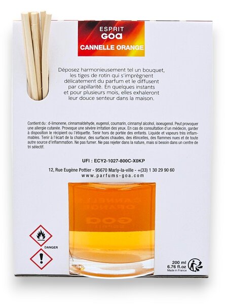 CANNELLE ORANGE 200 ml | hrejivá škoricová citrusová vôňa | aróma difuzér GOA