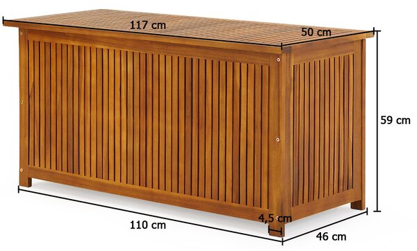 Drevený úložný box ACACIA, 117x50x59cm, prírodná hnedá Jurhan