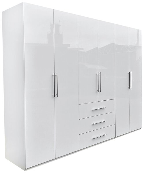 ŠATNÍKOVÁ SKRIŇA, biela, biela s vysokým leskom, 294/219/59 cm Carryhome - Skrine, Online Only