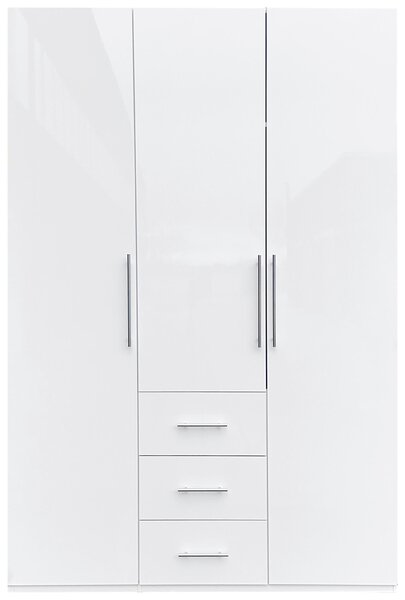 ŠATNÍKOVÁ SKRIŇA, biela, biela s vysokým leskom, 147/219/59 cm P & B - Skrine, Online Only